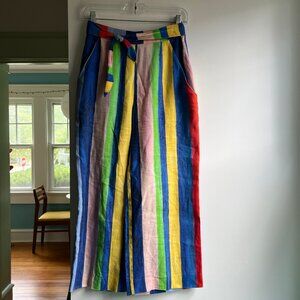 Mara Hoffman Rainbow Linen Wide Leg Pant- Size 0